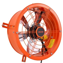 VEVOR Gable Mount Fan, 12 inch Solar Attic Vent Exhaust Fan Carbon Steel, 900 CFM Cooling and Ventilation for Roof, Greenhouse, Garage, Shop, Small Spaces, with Thermostat and Power Adapter, Orange