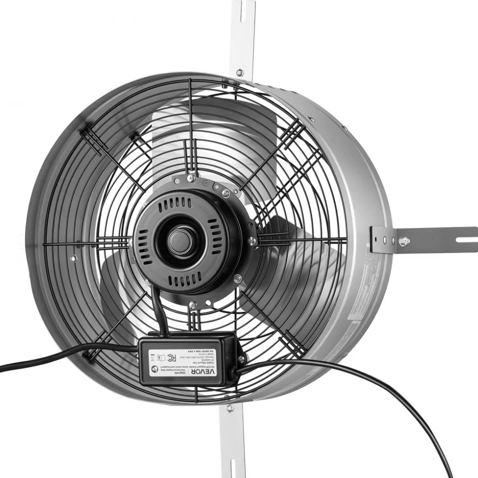 VEVOR Gable Mount Fan, 15 in Gable Attic Vent Exhaust Fan with Thermostat, 1300 CFM Cooling and Ventilation for Home, Garage, Warehouses, Workshops, Carbon Steel Housing with Mounting Bracket, Silver