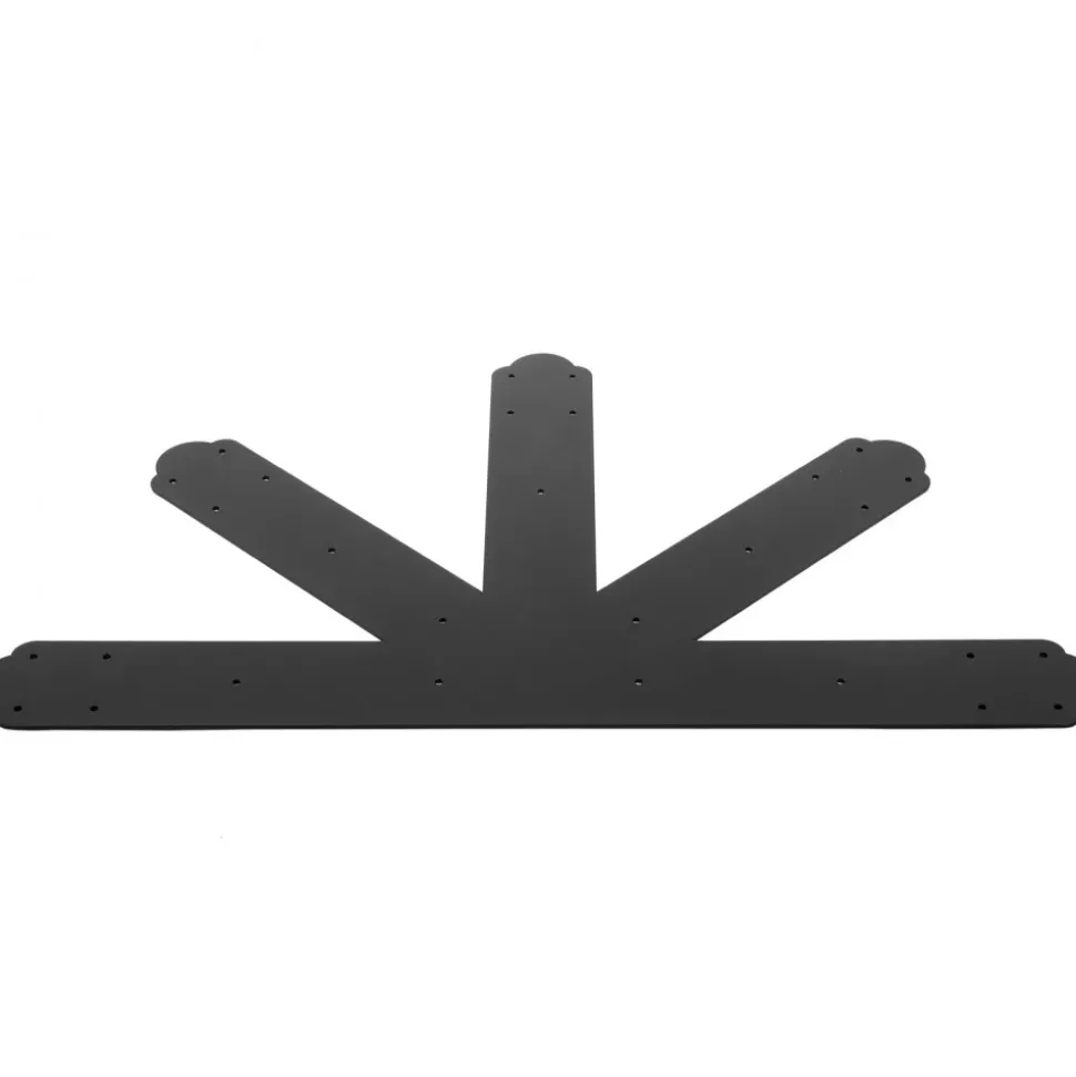 VEVOR Gable Plate, Black Powder-Coated Truss Connector Plates, 12:12 Pitch Gable Bracket, 4 mm / 0.16" Steel Truss Nail Plates, Decorative Gable Plate with Bolts for Wooden Beam Use