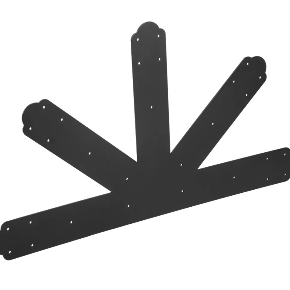 VEVOR Gable Plate, Black Powder-Coated Truss Connector Plates, 12:12 Pitch Gable Bracket, 4 mm / 0.16" Steel Truss Nail Plates, Decorative Gable Plate with Bolts for Wooden Beam Use