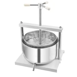 VEVOR 3.17 Gal/12L Fruit Wine Press, 2 Stainless Steel Barrels, Manual Juice Maker, Cider Apple Grape Tincture Honey Olive Oil Making Press with Triangular Handle for Outdoor Kitchen Home