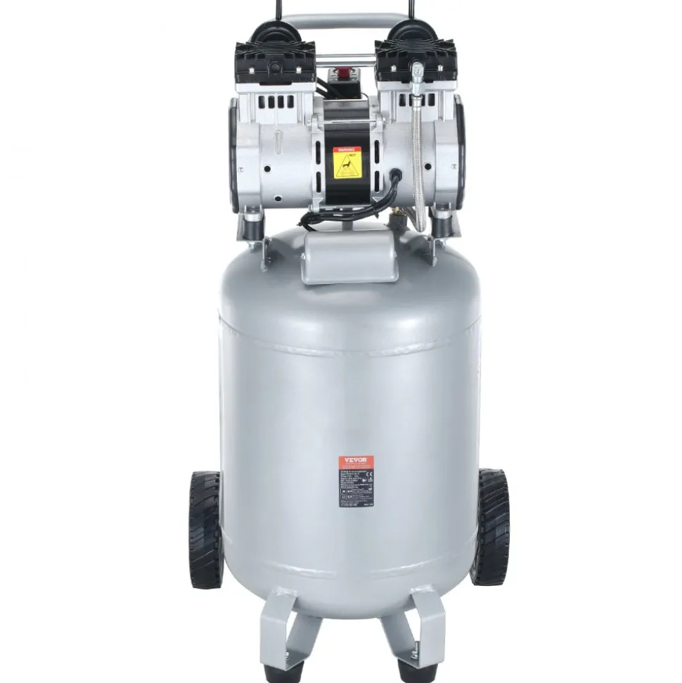VEVOR 13 Gallon Air Compressor, 2HP 4.6 SCFM@90PSI Oil Free Air Compressor Tank, 66dB Ultra-Quiet Compressor for Tire Inflation, Auto Repair, Woodwork Nailing, Spray Painting (125PSI Max Pressure)