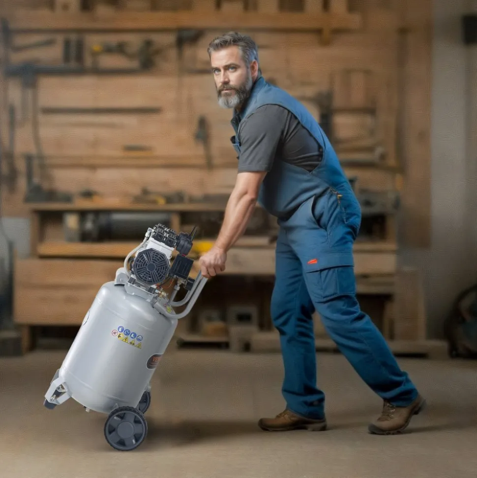 VEVOR 13 Gallon Air Compressor, 2HP 4.6 SCFM@90PSI Oil Free Air Compressor Tank, 66dB Ultra-Quiet Compressor for Tire Inflation, Auto Repair, Woodwork Nailing, Spray Painting (125PSI Max Pressure)