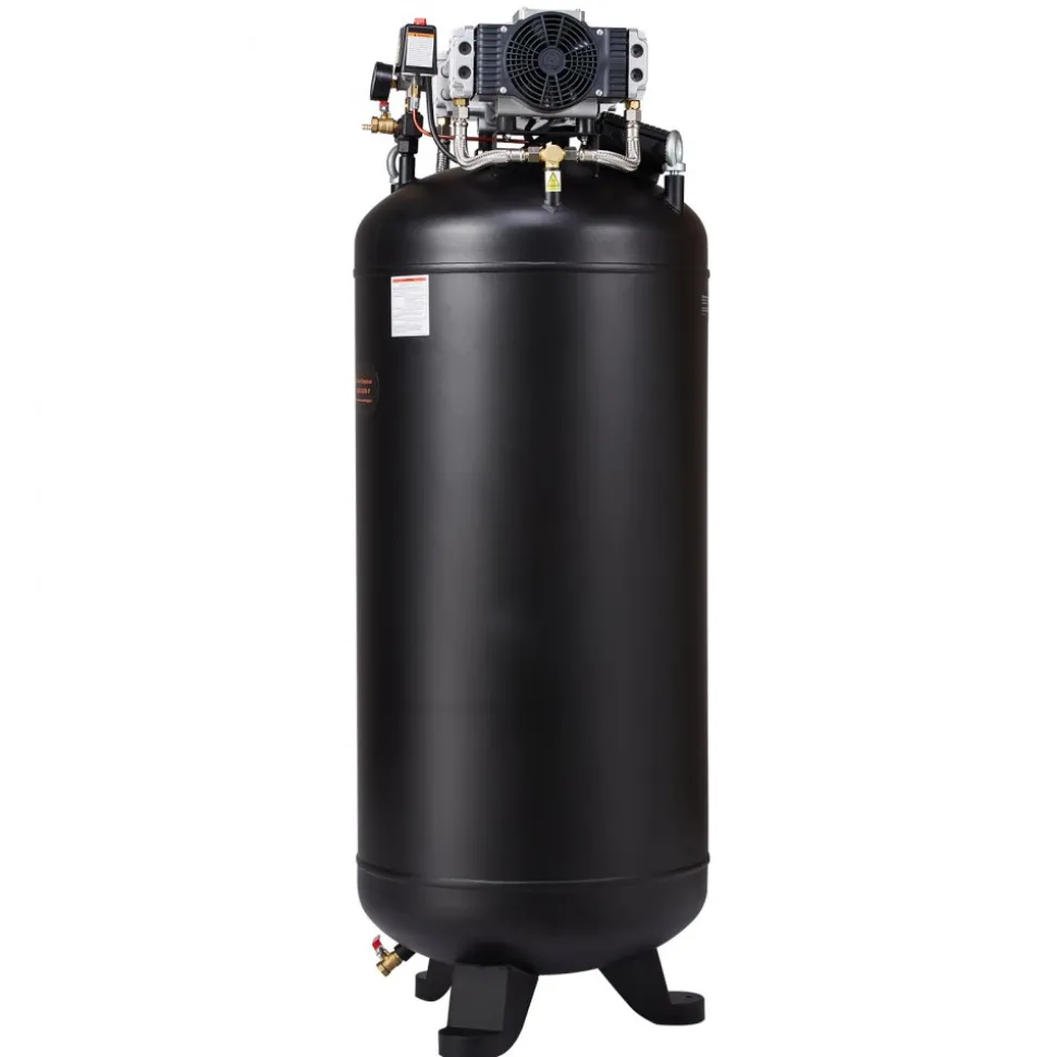 VEVOR 80 Gallon Air Compressor, 6.5HP 15.5SCFM@90 PSI, 145PSI Oil Free Stationary Air Compressor Tank, 86dB Ultra Quiet Compressor for Industrial Manufacturing, Construction Sites, Auto Repair