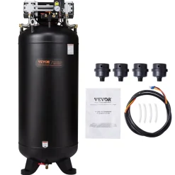 VEVOR 80 Gallon Air Compressor, 6.5HP 15.5SCFM@90 PSI, 145PSI Oil Free Stationary Air Compressor Tank, 86dB Ultra Quiet Compressor for Industrial Manufacturing, Construction Sites, Auto Repair