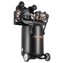 VEVOR 20-Gallon Air Compressor, 2HP 6.5SCFM at 90PSI, Max 135PSI Pressure Oil-Lubricated Air Compressor Tank, Portable on Wheels for Auto Repair, Tire Inflation, Spray Painting, Woodwork Nailing, 120V