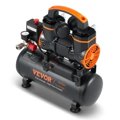 VEVOR 2.1 Gallon Air Compressor, 1.2HP 2.2 CFM@90PSI Air Compressors with Max. 116PSI Pressure, Oil Free Compressor Tank for Auto Repair, Tire Inflation, Spray Painting, Woodwork Nailing