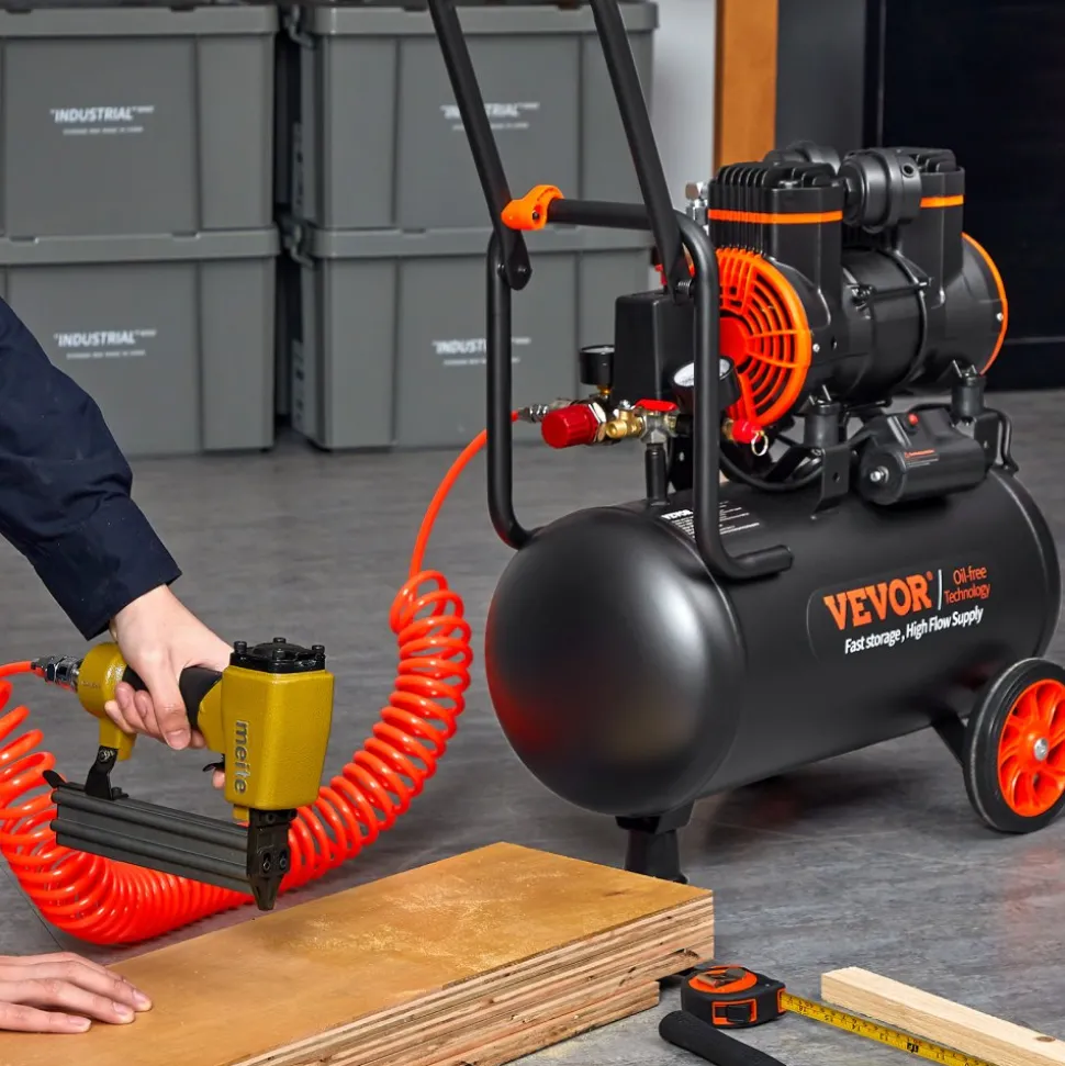 VEVOR 6.3 Gallon Air Compressor, 2 HP 3.35 CFM@90PSI Air Compressors with Max. 116PSI Pressure, Oil Free Compressor Tank for Auto Repair, Tire Inflation, Spray Painting, Woodwork Nailing