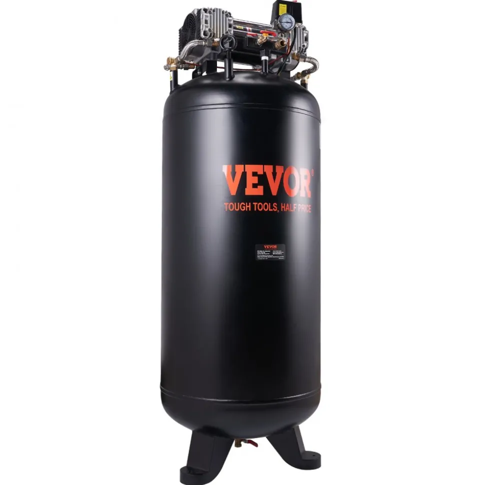 VEVOR 6 Gallon Air Compressor, 1.7HP 2.3CFM@90PSI Portable Pancake Air Compressor & 150PSI Max Pressure, 12-Piece Accessory Kit with 50FT Air Hose for Tire Inflation, Spray Painting, Woodwork Nailing