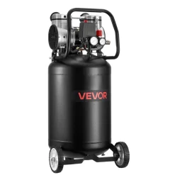 VEVOR 14-Gallon Air Compressor, 2HP 4.3 SCFM at 90PSI, Max 125PSI Pressure Oil-Free Air Compressor Tank, Portable on Wheels for Auto Repair, Tire Inflation, Spray Painting, Woodwork Nailing, 120V