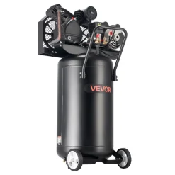 VEVOR 25-Gallon Air Compressor, 2HP 5.5 SCFM at 90PSI, Max 200PSI Pressure Oil-Lubricated Air Compressor Tank, Portable on Wheels for Auto Repair, Tire Inflation, Spray Painting, Woodwork Nailing, 120V