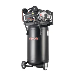 VEVOR 25-Gallon Air Compressor, 2HP 5.5 SCFM at 90PSI, Max 200PSI Pressure Oil-Lubricated Air Compressor Tank, Portable on Wheels for Auto Repair, Tire Inflation, Spray Painting, Woodwork Nailing, 120V