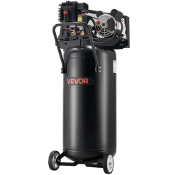 VEVOR 30-Gallon Air Compressor, 2HP 5.3SCFM at 90PSI, Max 125PSI Pressure Oil-Lubricated Air Compressor Tank, Portable on Wheels for Auto Repair, Tire Inflation, Spray Painting, Woodwork Nailing, 120V