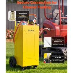 VEVOR 30 Gallon Diesel Caddy, Carbon Steel, Portable Diesel Transfer Storage Tank with Electric Pump, 4 Rolling Wheels, Transfer Can Container, for Tractors, Forklifts, Loaders, Farm Equipment, Yellow
