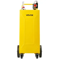 VEVOR 30 Gallon Diesel Caddy, Carbon Steel, Portable Diesel Transfer Storage Tank with Electric Pump, 4 Rolling Wheels, Transfer Can Container, for Tractors, Forklifts, Loaders, Farm Equipment, Yellow