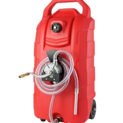 VEVOR 16 Gallon Fuel Caddy, 7.8 L/min, Portable Gas Storage Tank Container with Hand Pump Rubber Wheels, Fuel Transfer Storage Tank for Gasoline Diesel Machine Oil Car Mowers Tractor Boat Motorcycle