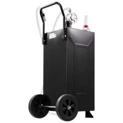 VEVOR 30 Gallon Fuel Gas Caddy, Carbon Steel, Portable Fuel Transfer Storage Tank with Manual Pump & 2 Wheels, Gasoline Diesel Can Container, for Cars, Lawn Mowers, ATVs, Boats, Motorcycles, Black