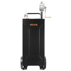 VEVOR 30 Gallon Fuel Gas Caddy, Carbon Steel, Portable Fuel Transfer Storage Tank with Manual Pump & 2 Wheels, Gasoline Diesel Can Container, for Cars, Lawn Mowers, ATVs, Boats, Motorcycles, Black