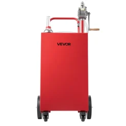 VEVOR 30 Gallon Fuel Gas Caddy, Carbon Steel, Portable Fuel Transfer Storage Tank with Manual Pump & 4 Wheels, Gasoline Diesel Can Container, for Cars, Lawn Mowers, ATVs, Boats, Motorcycles, Yellow