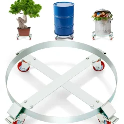 VEVOR 55 Gallon Heavy Duty Drum Dolly, 1000lbs Load Capacity, Barrel Dolly Cart Drum Caddy, Non Tipping Hand Truck Capacity Dollies with Steel Frame 4 Swivel Casters Wheel, for Warehouse Drum Handling