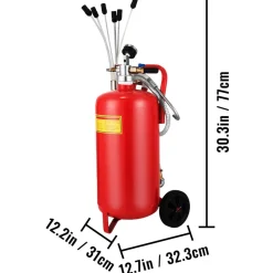 VEVOR 5 Gallon Portable Air Pneumatic Waste Oil Garage Extractor Drain Tank