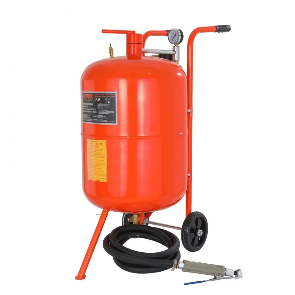 VEVOR 20 Gallon Sand Blaster, 60-110 PSI High Pressure Sandblaster, Portable Abrasive Blasting Tank, Air Sand Blasting Kit with 4 Ceramic Nozzles and Oil-Water Separator for Paint, Stain, Rust Removal