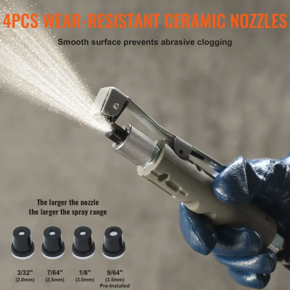 VEVOR 20 Gallon Sand Blaster, 60-110 PSI High Pressure Sandblaster, Portable Abrasive Blasting Tank, Air Sand Blasting Kit with 4 Ceramic Nozzles and Oil-Water Separator for Paint, Stain, Rust Removal