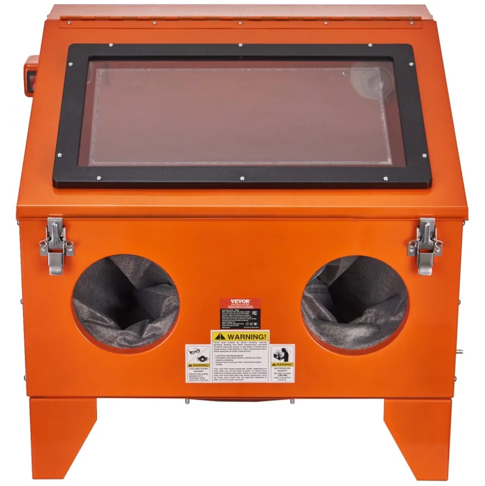 VEVOR 40 Gallon Sandblasting Cabinet, 40-120PSI Portable Benchtop Sand Blasting Cabinet, Heavy Duty Steel Sand Blaster with Blasting Gun & 4 Ceramic Nozzles for Paint, Stain, Rust Removal