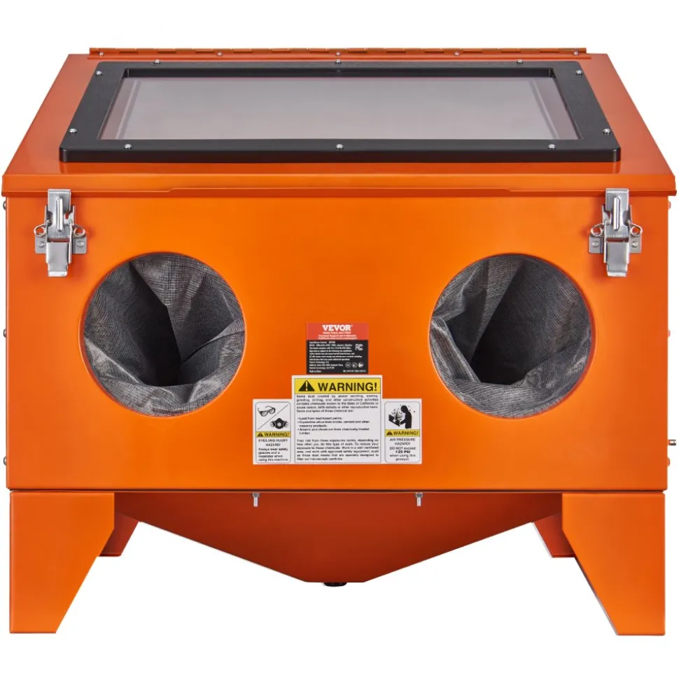 VEVOR 40 Gallon Sandblasting Cabinet, 40-120PSI Portable Benchtop Sand Blasting Cabinet, Heavy Duty Steel Sand Blaster with Blasting Gun & 4 Ceramic Nozzles for Paint, Stain, Rust Removal