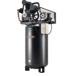 VEVOR 80 Gallons Heavy-Duty Air Compressor, 10HP 17 SCFM at 90PSI Air Compressors Max 175PSI, Oil-Lubricated Compressor Tank for Industrial Manufacturing, Large Workshops (230V 3-Phase, No Plug)