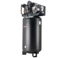 VEVOR 80 Gallons Heavy-Duty Air Compressor, 5HP 10 SCFM at 90PSI Air Compressors Max 175PSI Pressure, Oil-Lubricated Compressor Tank for Industrial Manufacturing, Large Workshops (230V 60Hz, No-Plug)