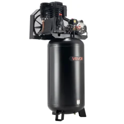 VEVOR 60 Gallons Heavy-Duty Air Compressor, 3.7HP 8 SCFM at 90PSI Air Compressors Max 155PSI Pressure, Oil-Lubricated Compressor Tank for Industrial Manufacturing, Large Workshops (230V 60Hz, No-Plug)
