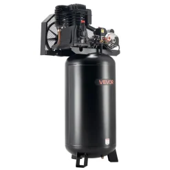 VEVOR 60 Gallons Heavy-Duty Air Compressor, 3.7HP 8 SCFM at 90PSI Air Compressors Max 155PSI Pressure, Oil-Lubricated Compressor Tank for Industrial Manufacturing, Large Workshops (230V 60Hz, No-Plug)