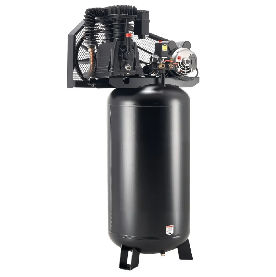 VEVOR 60 Gallons Heavy-Duty Air Compressor, 3.7HP 8 SCFM at 90PSI Air Compressors Max 155PSI Pressure, Oil-Lubricated Compressor Tank for Industrial Manufacturing, Large Workshops (230V 60Hz, No-Plug)