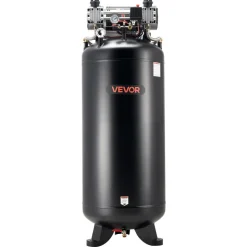 VEVOR 80 Gallons Heavy-Duty Air Compressor, 5HP 13.5SCFM at 90PSI Air Compressors Max 145PSI Pressure, Oil-Free Compressor Tank for Industrial Manufacturing, Large Workshops (230V 3-Phase, No Plug)