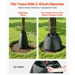 VEVOR 20 Gallon Tree Watering Bags, 4 Pack 3-4 Hours Slow Release Gator Bags for Trees, Heavy Duty PE Tree Drip Irrigation Bag with Zipper, Durable & Reusable Deep Root Shrub Watering Bag