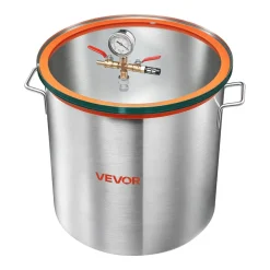 VEVOR 15 Gallon Vacuum Chamber, Aluminum Alloy, Vacuum Degassing Chamber with Tempered Glass Lid, Hose, Air Filter, for Resin Casting, Stabilizing Wood, Degassing Silicone, Epoxies, Essential Oils