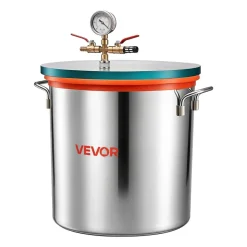VEVOR 1.5 Gallon Vacuum Chamber, Stainless Steel, Vacuum Degassing Chamber with Tempered Glass Lid, Hose, Air Filter, for Resin Casting, Stabilizing Wood, Degassing Silicone, Epoxies, Essential Oils