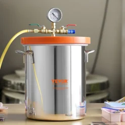 VEVOR 3 Gallon Vacuum Chamber, Upgraded Tempered Glass Lid Vacuum Degassing Chamber, 304 Stainless Steel Chamber, for Stabilizing Wood, Resin Degassing, Silicone Degassing and Plaster Degassing
