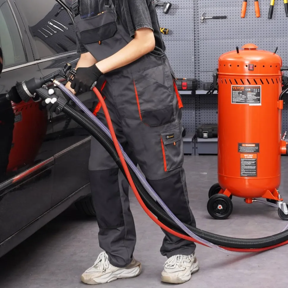 VEVOR 28 Gallon Vacuum Sand Blaster, Dustless Sandblaster with Built-in 1200W Vacuum System for Dust Control and Abrasive Recycle, 60-110 PSI Heavy Duty Abrasive Blasting Machine