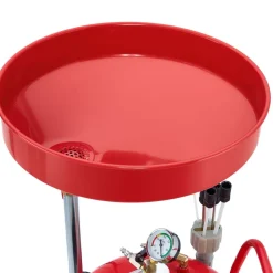 VEVOR 21 Gallon Waste Oil Drain Tank, Air Operated Portable Oil Drainer with Adjustable Funnel Height, Industrial Fluid Drain Tank with Wheels, Fluid Fuel Transfer Drainage for Auto Repair Shops, Red