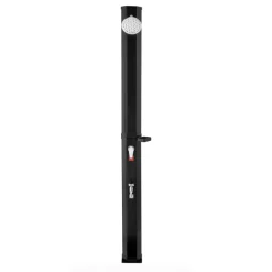 VEVOR 9.2 Gal Solar Heated Shower, 6.4ft Showerhead Height Outdoor Shower, with Foot Faucet & Soap Box Rack, Hot & Cold Water Adjustment, Freestanding for Backyard Poolside Beach Pool,Black
