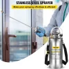 VEVOR 3.5Gal Stainless Steel Sprayer,l Set with 20" Wand& Handle& 3FT Reinforced Hose, Hand Pump Sprayer with Pressure Gauge&Safety Valve, Adjustable Nozzle Suitable for Gardening& Sanitizing