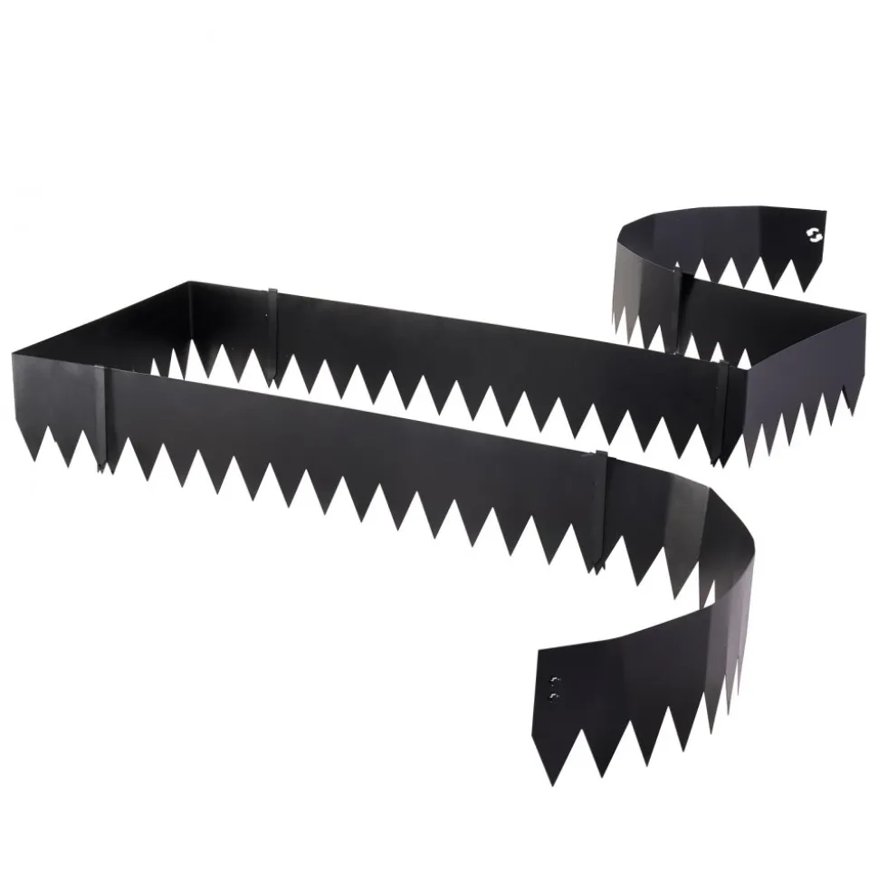 VEVOR Galvanized Steel Landscape Edging, 6-Pack 40 x 8 Inch Metal Edging for Landscaping with 6 Mounting Clips, Bendable Metal Garden Edge Border for Flower Bed, Yard Pathway, Black