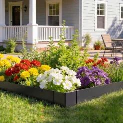 VEVOR Galvanized Steel Landscape Edging, 30-Pack 40 x 6 Inch Metal Edging for Landscaping with 32 Mounting Clips, Heavy Duty Metal Garden Edge Border for Flower Bed, Yard Pathway, Black