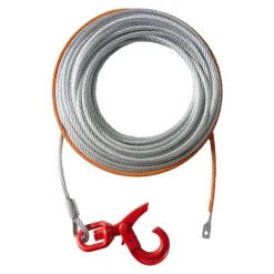 VEVOR Galvanized Steel Winch Cable, 3/8 Inch x 50 Feet 15,200 lbs Breaking Strength, Wire Winch Rope with Swivel Hook, Towing Cable Heavy Duty, Universal Fit for SUV, Large Off-Road Vehicle, Truck