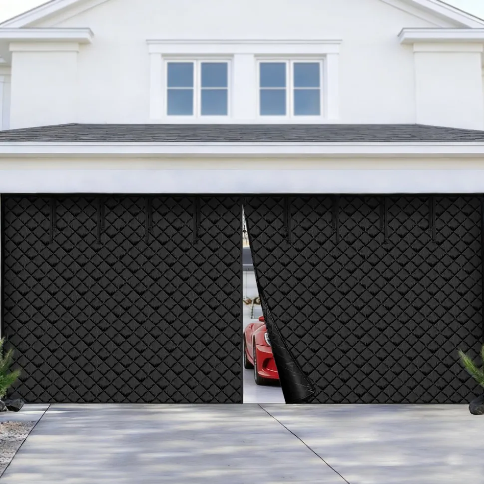 VEVOR Garage Door Screen for Winter, 18x7FT, Garage Door Insulation Kit, Magnetic Thermal Insulated Door Curtain with 300D Oxford Fabric Heavy Duty Weighted Bottom, Easy Assembly for Garage Door