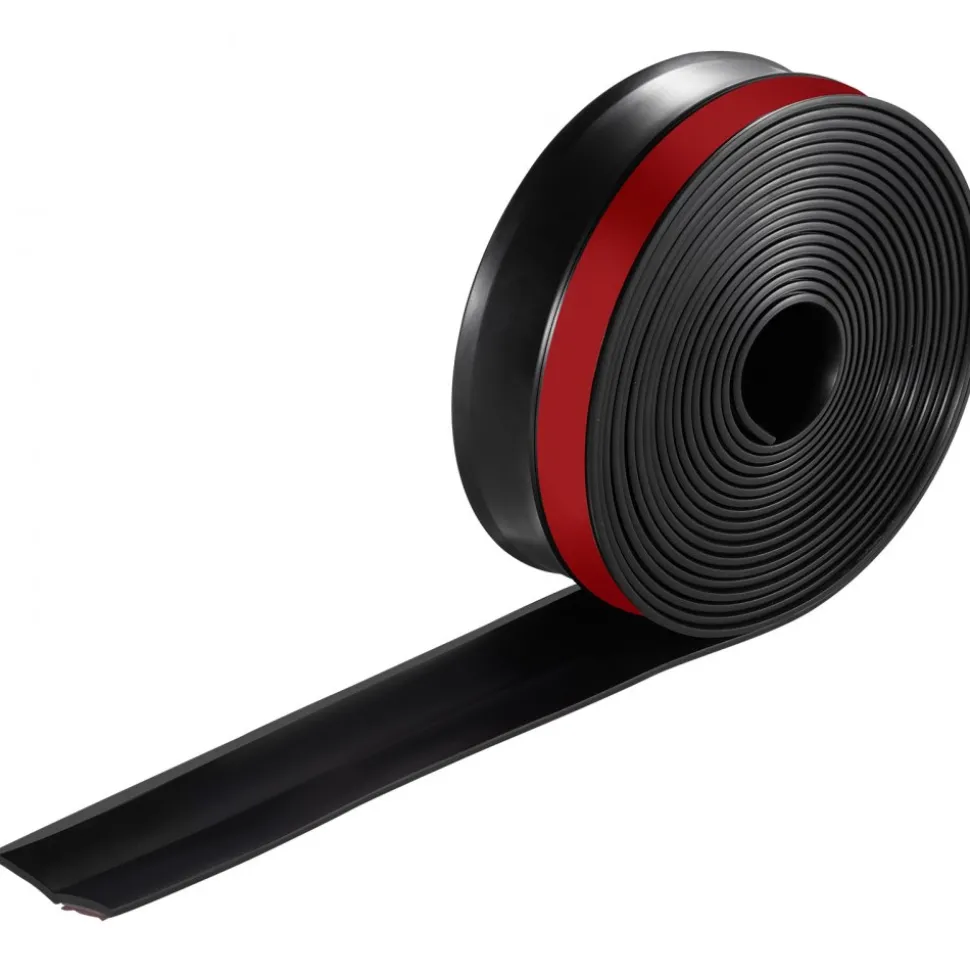 VEVOR Garage Door Seal Top and Sides Seal Strip, 20 FT Universal Weather Stripping Replacement Soft and Hard Composite, Weatherproofing Garage Door TPE Seals with Adhesive Backed and Screws, Black