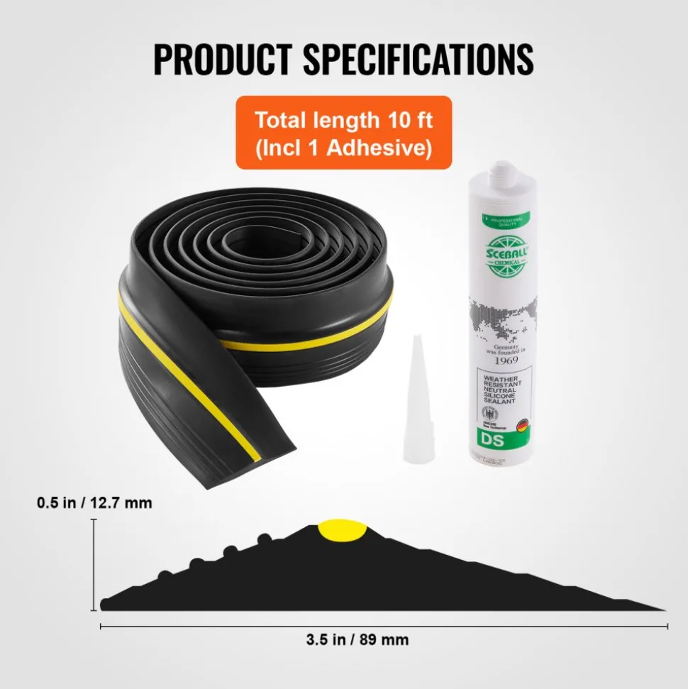 VEVOR Garage Door Threshold and Bottom Seals Kit, 10 FT U Shape+O Ring Universal Garage Door Bottom Seal Weatherstrip PVC, Combine with Weatherproof Garage Threshold Seal Strip with Adhesive, Black