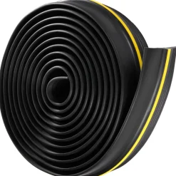 VEVOR Garage Door Threshold Seal Strip, 20 FT Universal Garage Door Floor Seal Strip with Adhesive, Garage Door Bottom Weatherproof Strip, Upgraded Thick PVC DIY Weather Stripping Replacement, Black